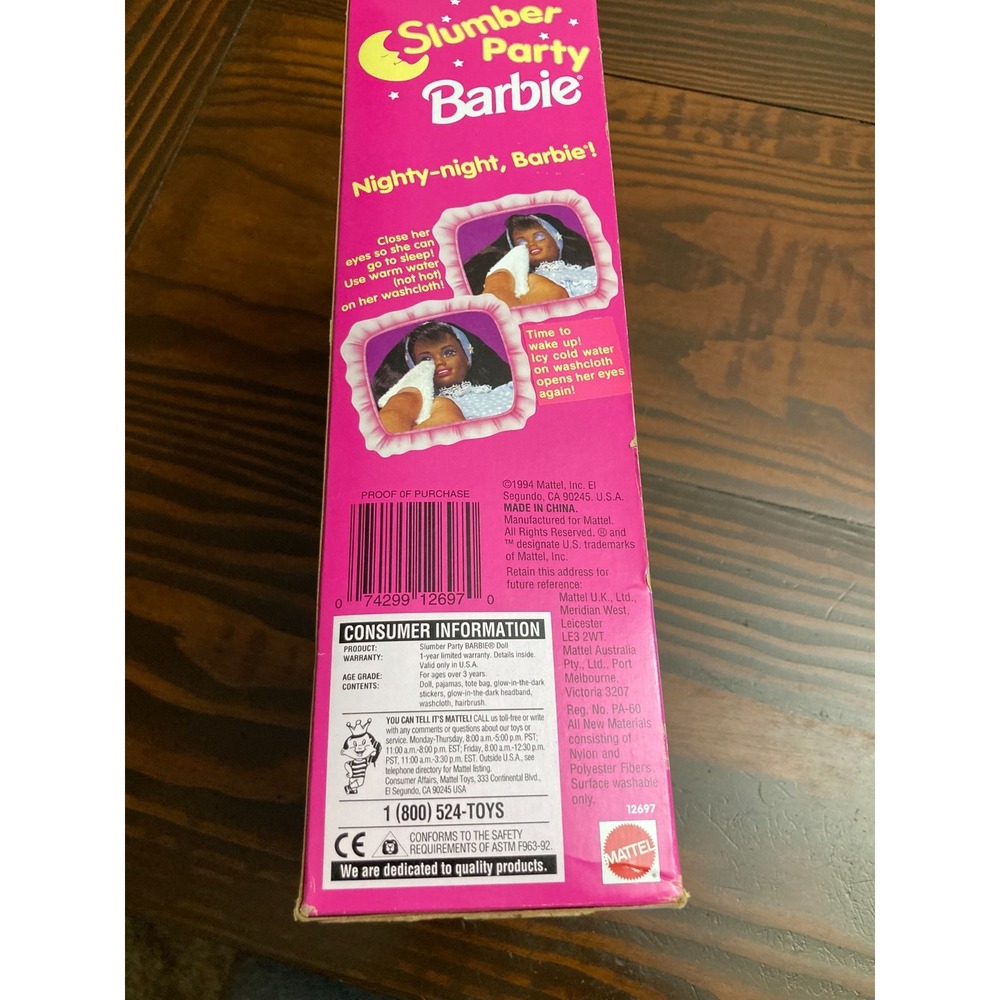 Vintage 1994 Slumber Party Barbie and Tote African‎ American Doll Girl NIP - Picture 7 of 8